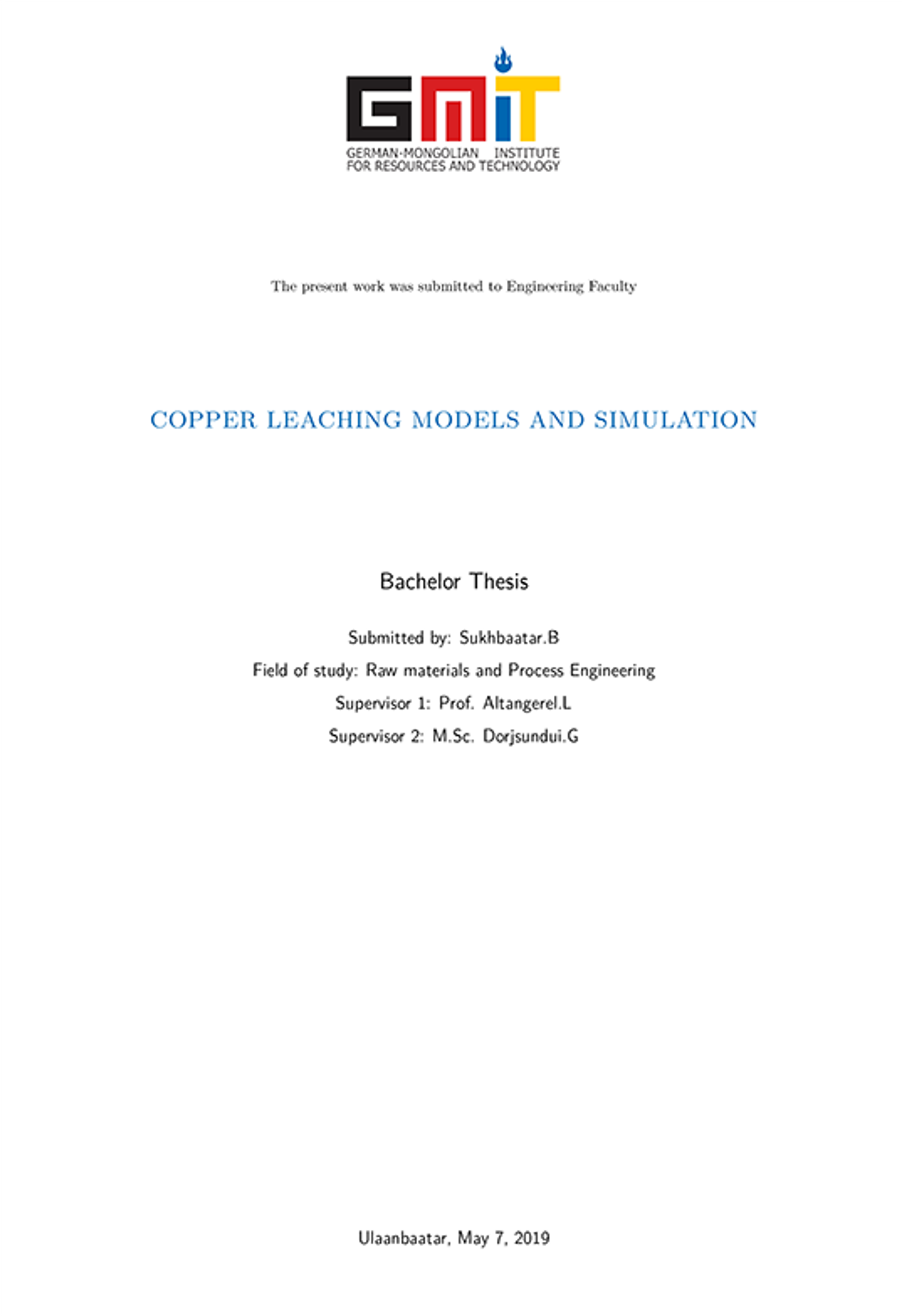 Copper leaching models and simulation
