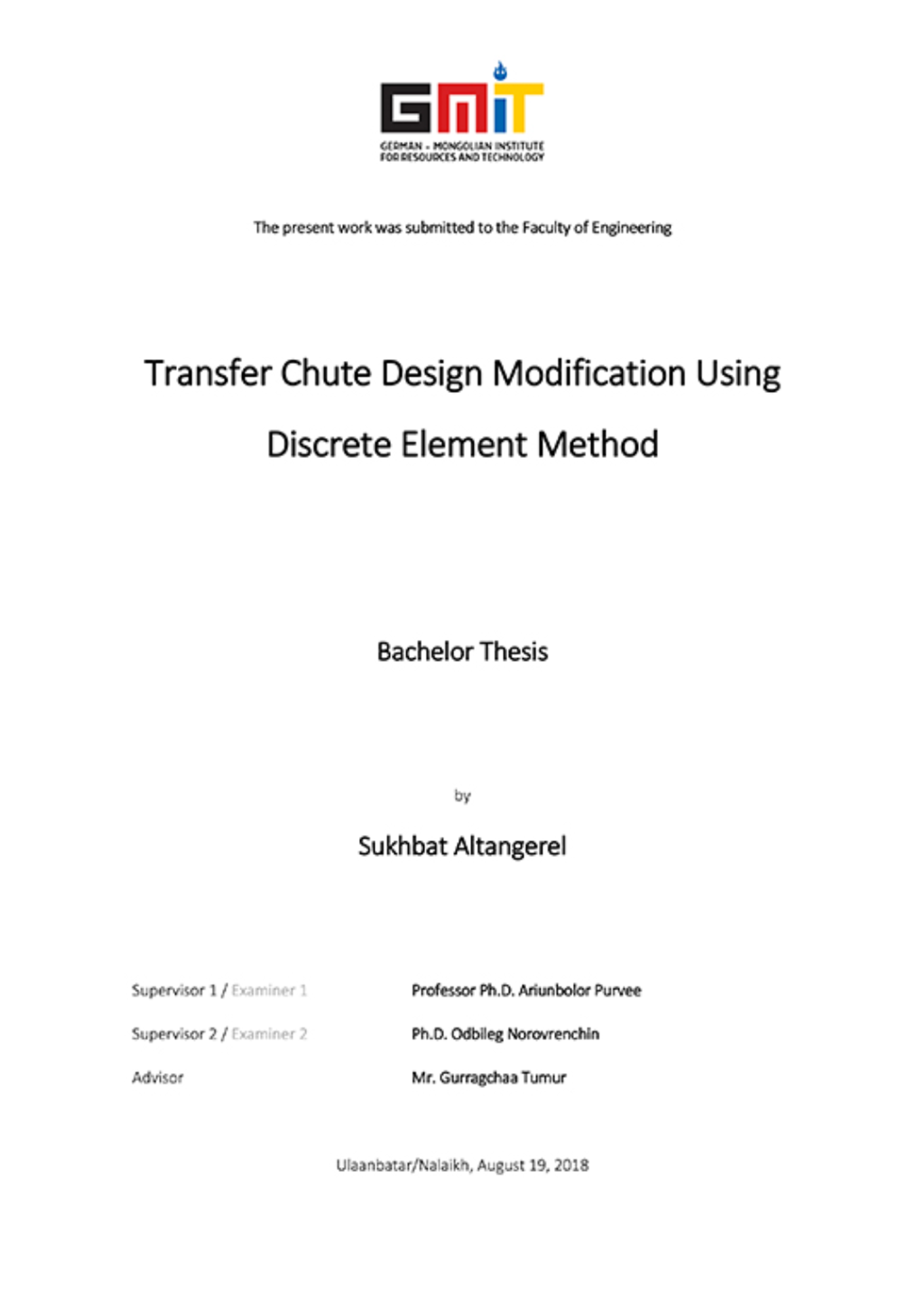 Transfer Chute Design Modification Using Discrete Element Method